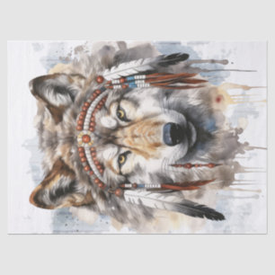 Native American Wolf Tissue Paper