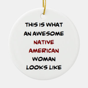 native american woman, awesome ceramic tree decoration