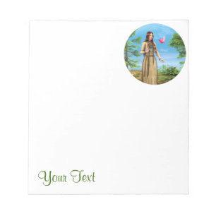Native American Woman Forest Bird Art Notepad