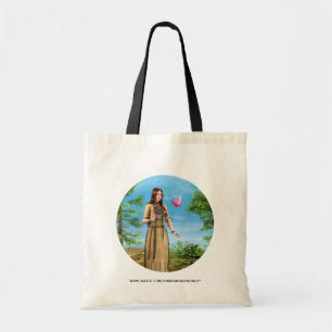 Native American Woman Forest Bird Art Tote Bag