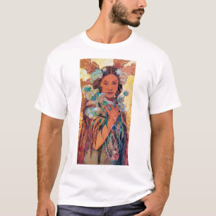 Native American Woman, Mucha T-Shirt
