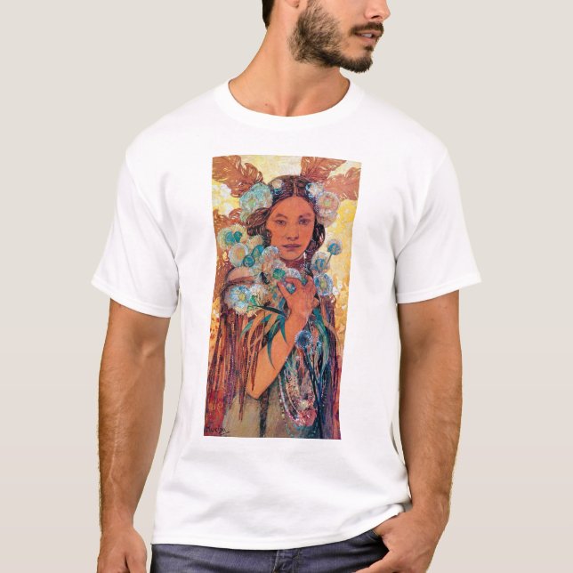 Native American Woman, Mucha T-Shirt (Front)