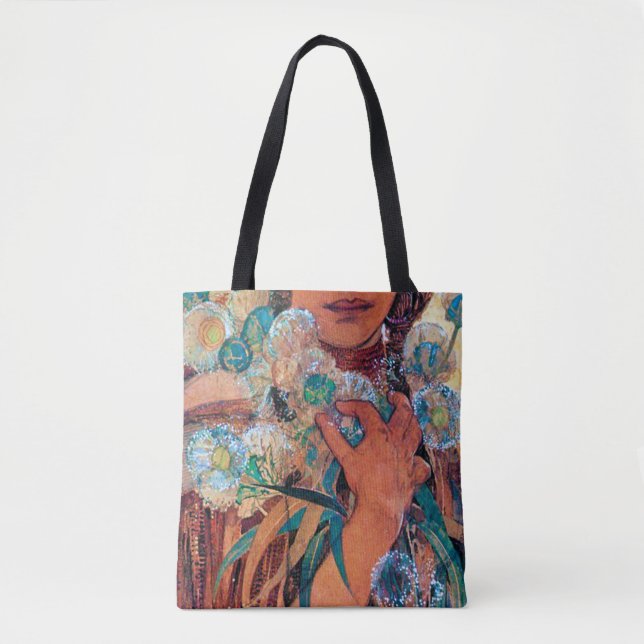 Native American Woman, Mucha Tote Bag (Front)