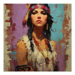 Native American Woman Portrait Poster