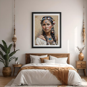 Native American Woman Portrait  Poster