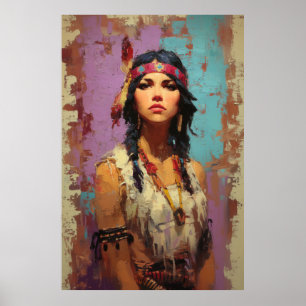 Native American Woman Portrait Poster