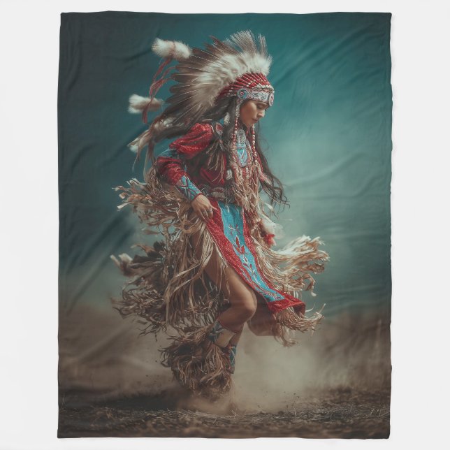 Native American Woman Throw Blanket (Front)