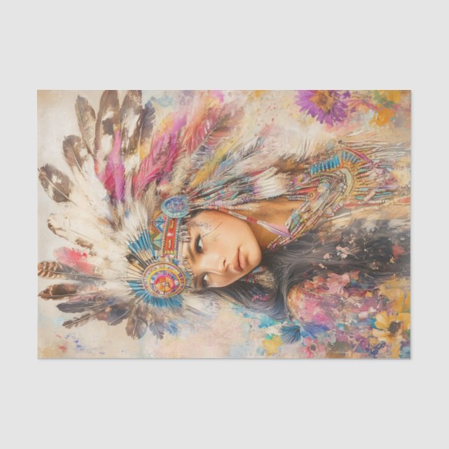 Native American Woman Tissue Paper (Front)