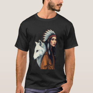 Native American Women Wolf Lovers Indigenous Ameri T-Shirt