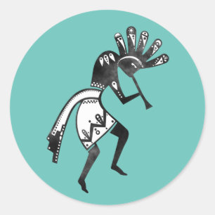 Native Americans Culture - Dancing Kokopelli 1 Classic Round Sticker