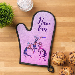 Native Americans Culture - Dancing Kokopelli 1a Oven Mitt