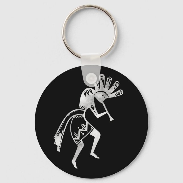 Native Americans Culture - Dancing Kokopelli 2 Key Ring (Front)