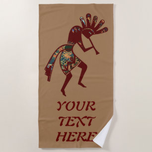 Native Americans Culture - Dancing Kokopelli 3 Beach Towel