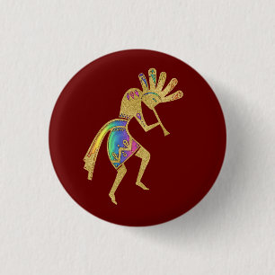 Native Americans Culture - Dancing Kokopelli 5 3 Cm Round Badge