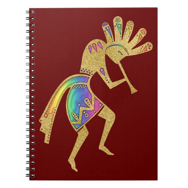 Native Americans Culture - Dancing Kokopelli 5 Notebook (Front)