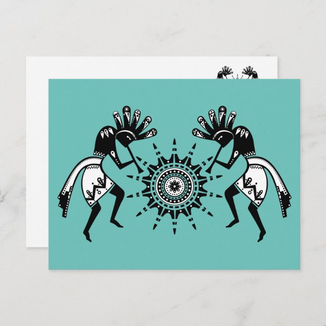 Native Americans Culture - Sun Dancing Kokopelli 1 Postcard (Front/Back)