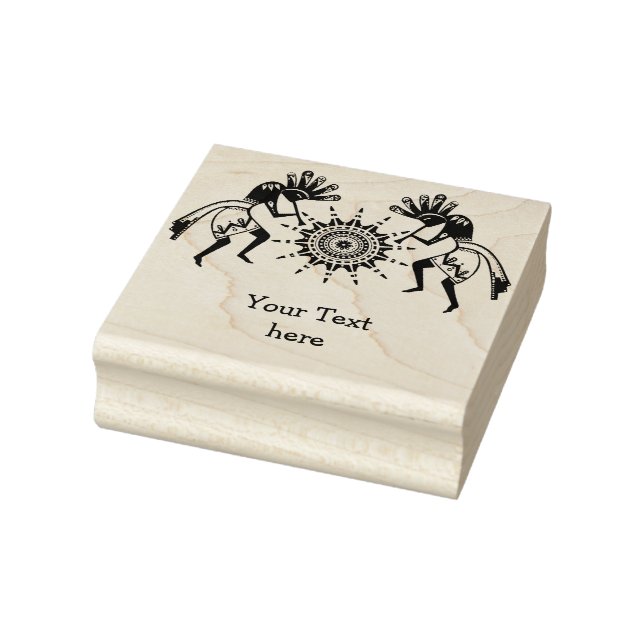 Native Americans Culture - Sun Dancing Kokopelli 1 Rubber Stamp (Stamp)