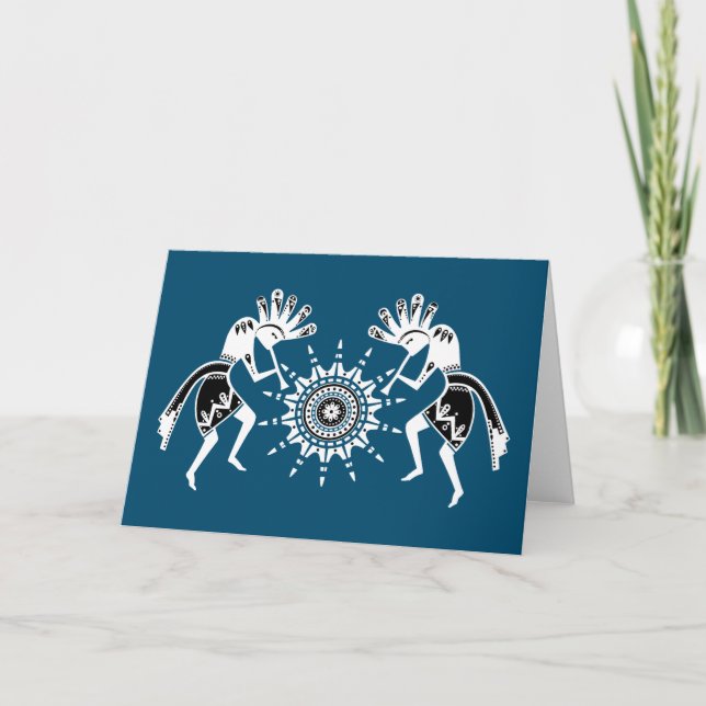 Native Americans Culture - Sun Dancing Kokopelli 2 Card (Front)