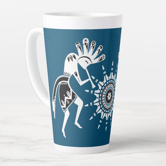 Native Americans Culture - Sun Dancing Kokopelli 2 Latte Mug (Left Angle)