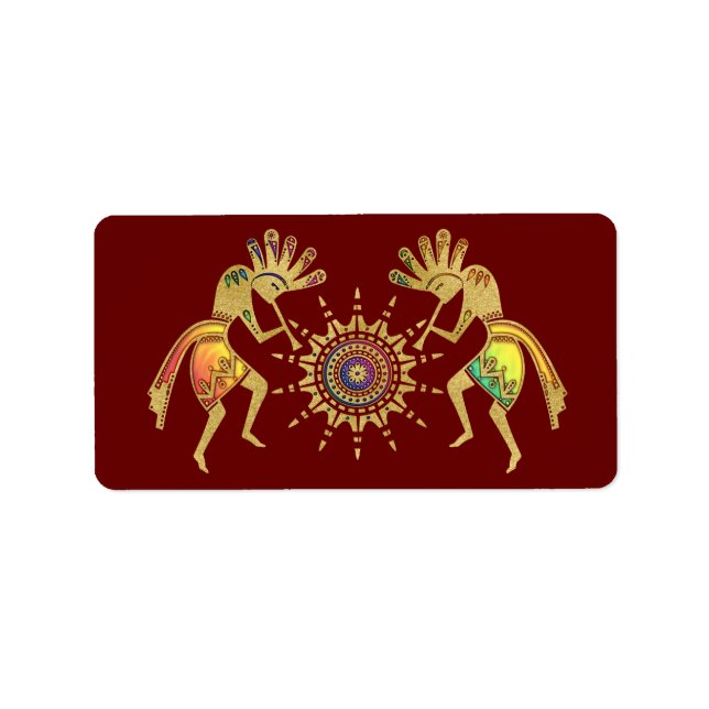 Native Americans Culture - Sun Dancing Kokopelli 3 Label (Front)