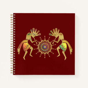 Native Americans Culture - Sun Dancing Kokopelli 3 Notebook