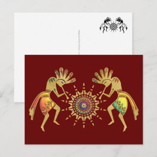 Native Americans Culture - Sun Dancing Kokopelli 3 Postcard