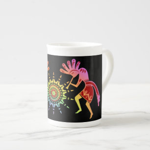 Native Americans Culture - Sun Dancing Kokopelli 4 Bone China Mug