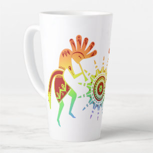 Native Americans Culture - Sun Dancing Kokopelli 4 Latte Mug