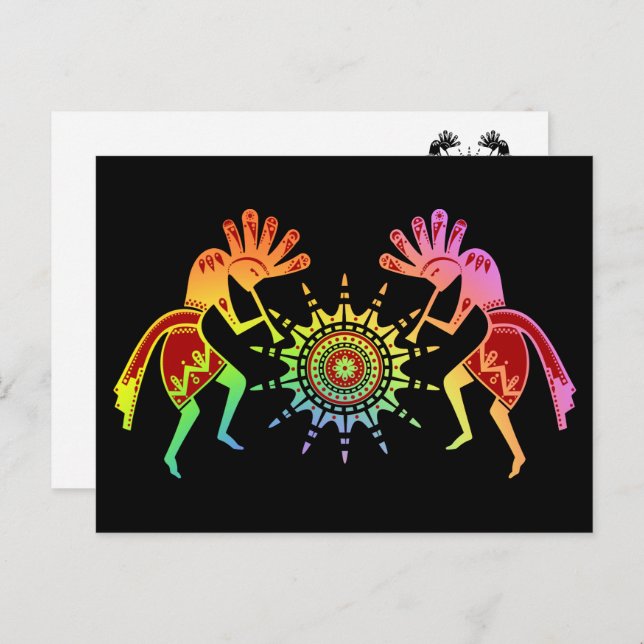 Native Americans Culture - Sun Dancing Kokopelli 4 Postcard (Front/Back)