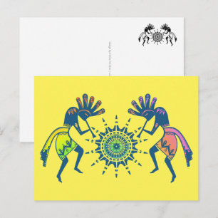 Native Americans Culture - Sun Dancing Kokopelli 5 Postcard