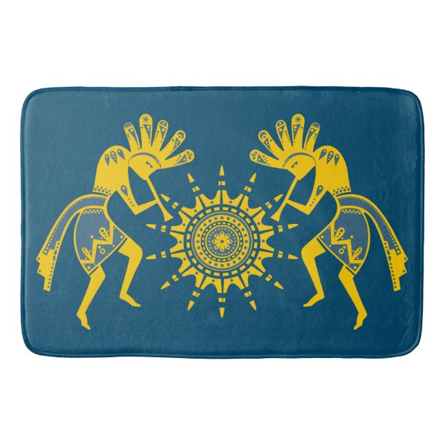 Native Americans Culture - Sun Dancing Kokopelli 6 Bath Mat (Front)