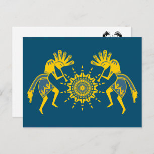 Native Americans Culture - Sun Dancing Kokopelli 6 Postcard