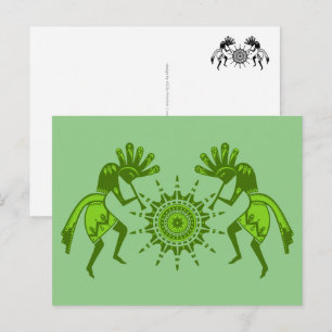 Native Americans Culture - Sun Dancing Kokopelli 7 Postcard