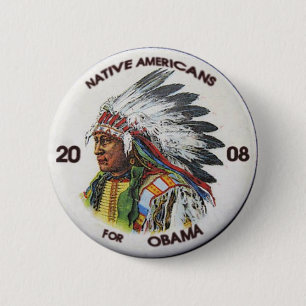 Native Americans for Obama Button
