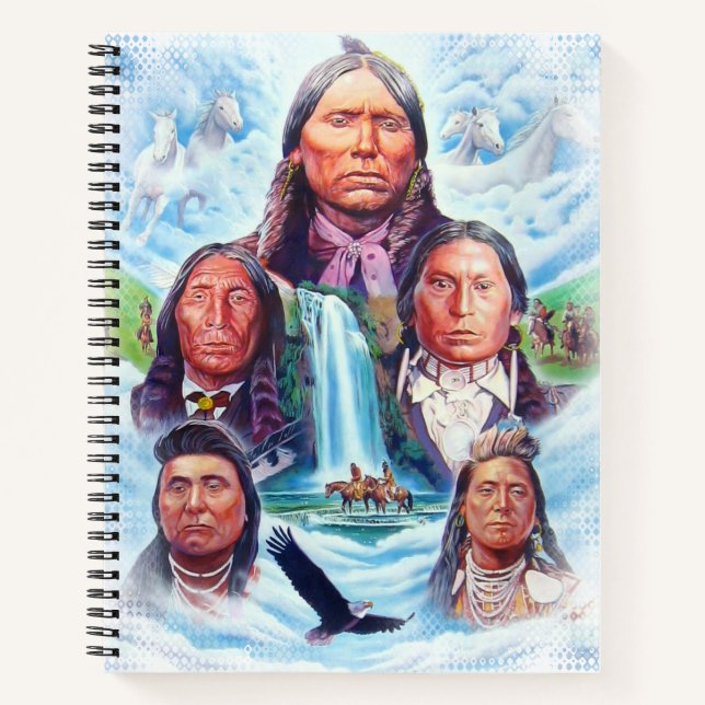 Native Americans Indian Chiefs Custom Template Notebook (Front)