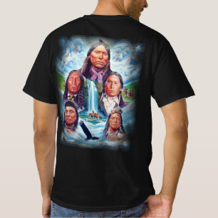 Native Americans Indian Chiefs Mens Back Print T-Shirt