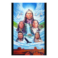 Native Americans Indian Chiefs Painting Vertical