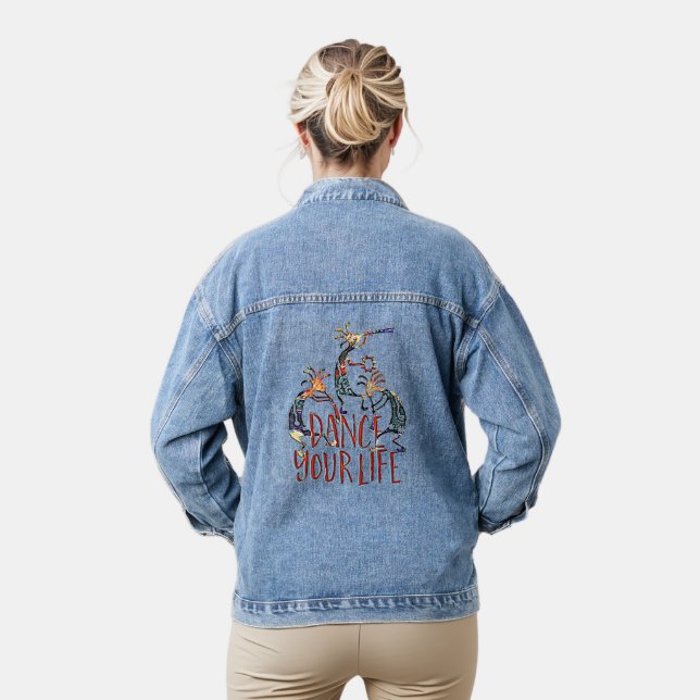 Native Americans Kokopelli - Dance Your Life 1 Denim Jacket (Model)