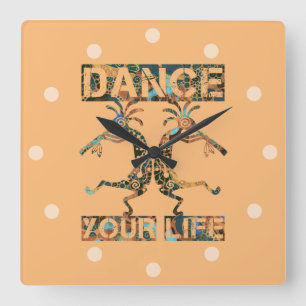 Native Americans Kokopelli - Dance Your Life 1 Square Wall Clock