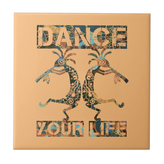 Native Americans Kokopelli - Dance Your Life 1 Tile (Front)
