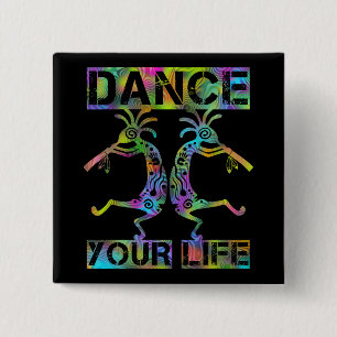 Native Americans Kokopelli - Dance Your Life 2 15 Cm Square Badge