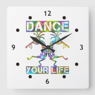Native Americans Kokopelli - Dance Your Life 2 Square Wall Clock