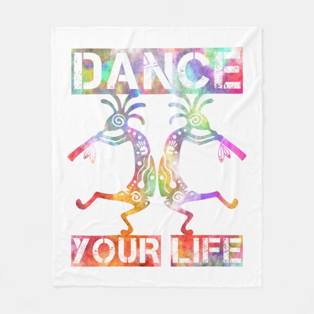 Native Americans Kokopelli - Dance Your Life 3 Fleece Blanket (Front)