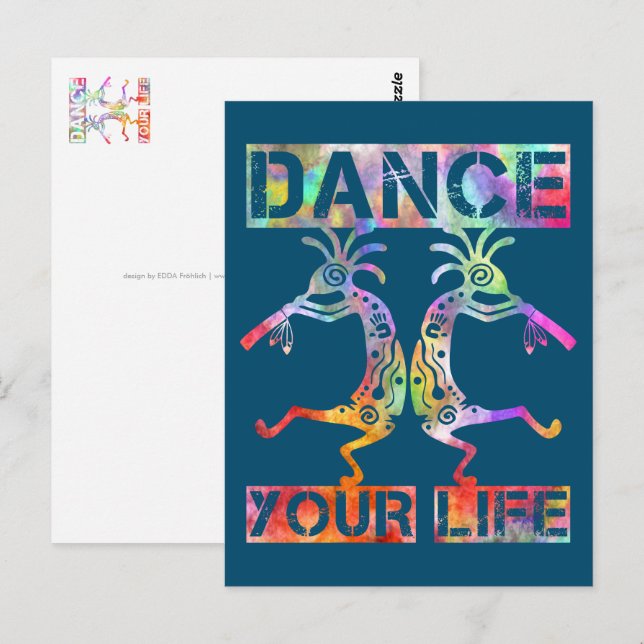 Native Americans Kokopelli - Dance Your Life 3 Postcard (Front/Back)