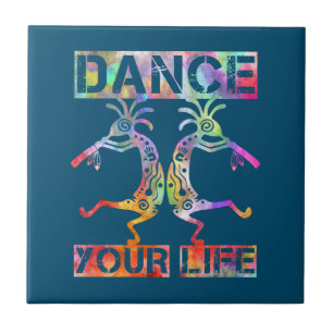 Native Americans Kokopelli - Dance Your Life 3 Tile