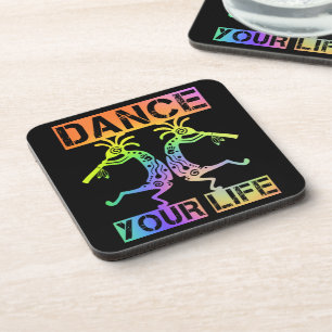 Native Americans Kokopelli - Dance Your Life 4 Coaster