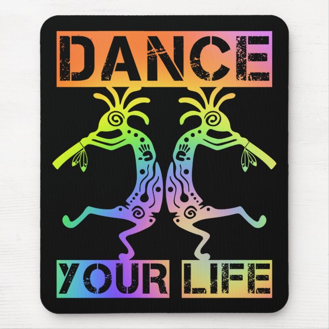 Native Americans Kokopelli - Dance Your Life 4 Mouse Mat (Front)