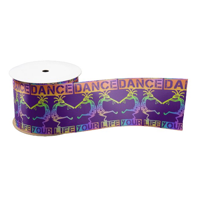 Native Americans Kokopelli - Dance Your Life 4 Satin Ribbon (Spool)