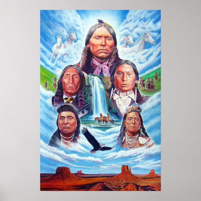 Native Americans Painting by Serdar Hizli Poster (Front)