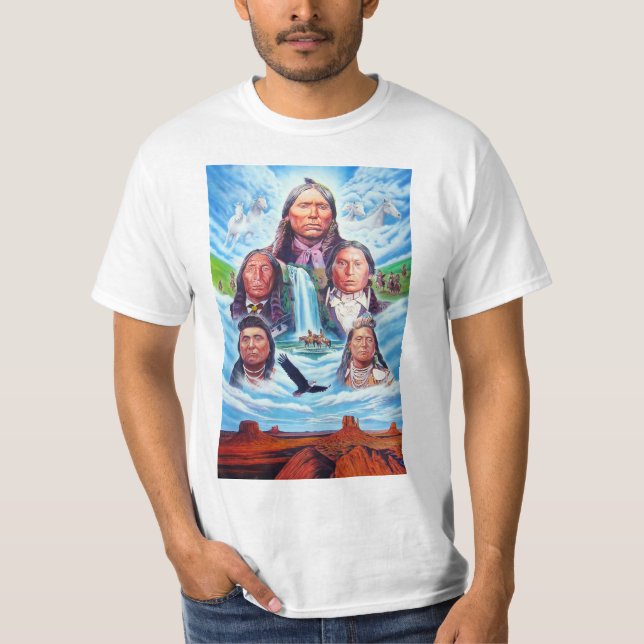 Native Americans Painting Template Mens Modern T-Shirt (Front)